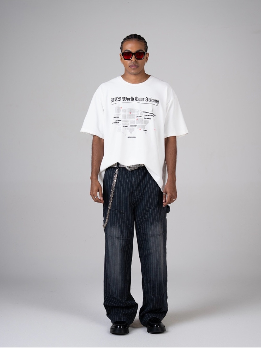 BTS World Tour Arirang US EXCLUSIVE Routing T-Shirt White Medium